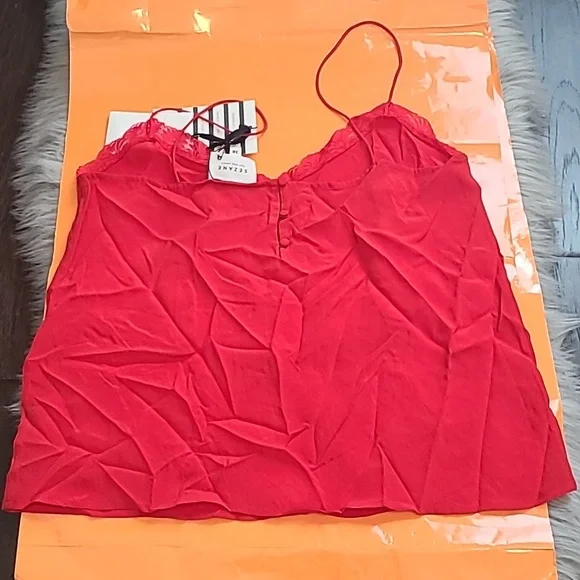 Nwt! Sezane Debby silk top red - Picture 5 of 7